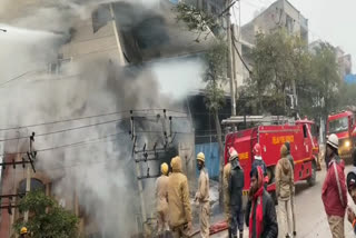 fire broke out at narela shoes factory 20 fire tenders rushed on spot