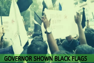 WB :JU students block Governor's car, show black flags