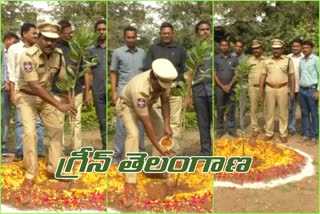 mancherial dcp uday kumar reddy planted three trees as he accepted mp santhosh kumar's green challenge