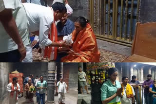 badminton player pv sindhu visited vishakha varaha laxmi narsimhaswamy temple