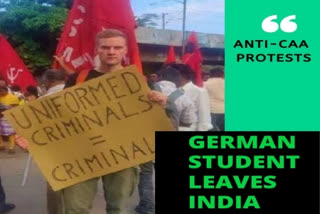 German student leaves India after being asked to go for taking part in anti-CAA protests