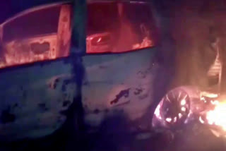 charkhi dadri burning car