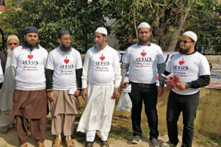 muslim people distributed tea outside the church