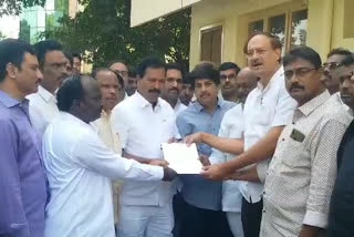 Guntur East MLA Mustafa was presented with a memorandum by leaders of the Capital Conservation Council (JAC).