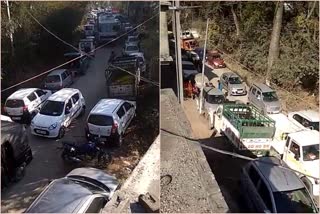 traffic Problem in Tattapani karsog news, तत्तापानी करसोग में ट्रैफिक समस्या न्यूज
