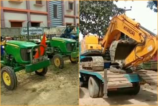 illegal Soil excavation at ankur in khammam district