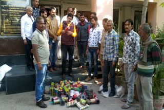 सुमेरपुर के मुख्य बाजार से चाईनीज मांझा जब्त,  Chinese manjah seized Sumerpur , 3 bags seized by Chinese manjha,  चाईनीज मांझे की 50 फीरकियां जब्त