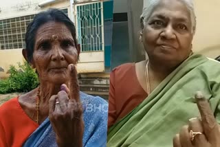 தேனி உள்ளாட்சித் தேர்தல் வாக்குப்பதிவு  உள்ளாட்சித் தேர்தல்  தேனி கடமலை மயிலை தொகுதி வாக்குப்பதிவு  theni vote pollling  senior citizen caste their vote in theni local body election