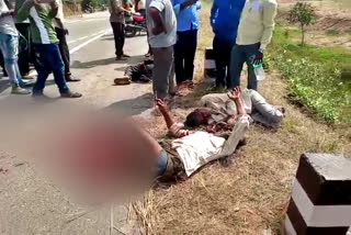 Lorry and bike accident near Madhugiri