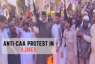 Ajmer Sharif  Deewan Zainul Abedin Ali Khan  Muslims in Ajmer protest against CAA  Anti-Caa protests  രാജസ്ഥാനില്‍ സിഎഎക്കെതിരെ മുസ്ലിംങ്ങള്‍ പ്രതിഷേധ മാര്‍ച്ച് നടത്തി