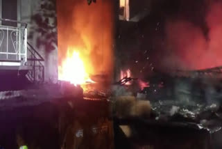 A huge fire incident held at one shop at maharani bagh in delhi