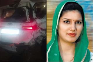 Sapna Chaudhary car hit from back in gurugram