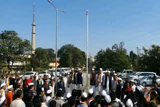 flag on the 135th Foundation Day of Congress in raipur