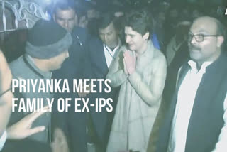 Priyanka Gandhi meets family of Ex-IPS officer in Lucknow