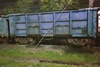 Fire on a freight train filled with coal in rajnandgaon