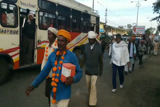 gandhi sandsh padyatra reached lakhnadon assembly