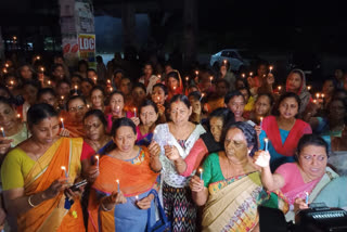 രാത്രി കീഴടക്കി ആലപ്പുഴയിലെ പെൺകരുത്ത്  Night walk held in Alappuzha  നിര്‍ഭയ ദിനം  രാത്രിനടത്തം