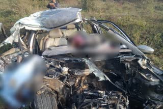 Car and tanker accident in dharwad,  ಕಾರು ಮತ್ತು ಟ್ಯಾಂಕರ್ ಮುಖಾಮುಖಿ ಡಿಕ್ಕಿ