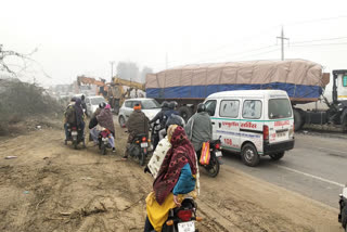 road accident due to fog and low visibility in rohtak