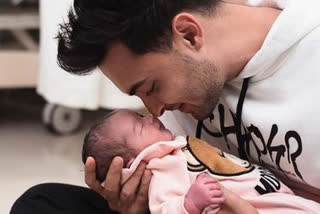 aayush sharma shares newborn baby girl ayat pictures