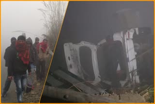 Car falls in canal due to low visibility 6 killed on the spot in gr noida