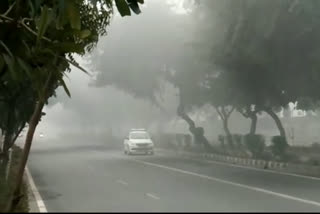 delhi Roads are deserted due to cold and fog