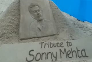 Slug tribute to sony mehta by sand art