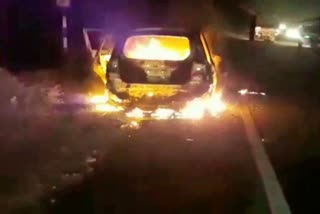 car burned at Banglore