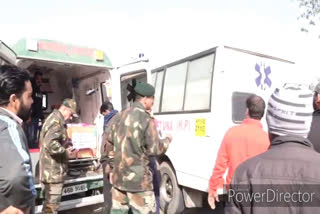 ambulance carrying army jawan body broke down in una