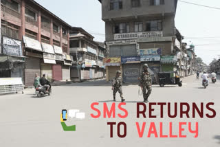 sms restored in Kashmir