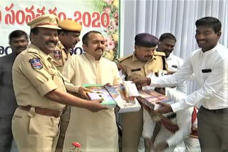 Officers who gave blankets and pens to the warangal urban Collector