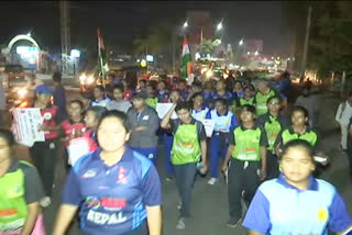 A rally of players to ban plastic at khammam