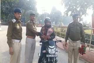 traffic police awareness campaign for traffic rule in kurukshatra