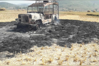 the-grass-and-the-jeep-were-burnt-in-fire accident