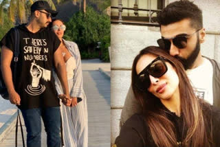 Bollywood Actress Malaika Arora kiss on Arjun Kapoor's Cheek