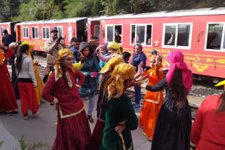 Tourist was greeted with himachali tradition