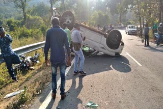 Jeep overturned with CRPF personnel in bijapur