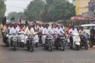 Bike rally in Mangalgiri in solidarity with the farmers of the capital