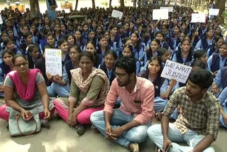 Chemistry teacher dont want  Students protest