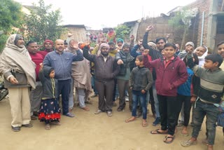 Villagers protest