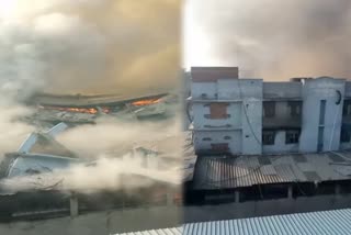 ಅಗ್ನಿ ಅವಘಡದಿಂದ ಕಾರ್ಖಾನೆ ಕುಸಿತ,ive video of Building collapse