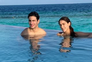 Sara Ali Khan  with brother Ibrahim