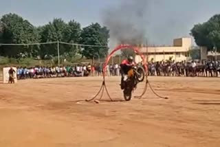 Bike stunt in Anegondi