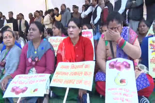congress protested against bjp  , मंहगाई के खिलाफ कांग्रेस का प्रदर्शन