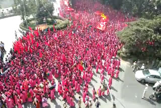 Asha activists Protest