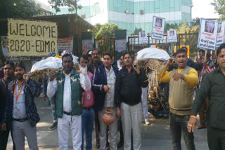 Protest outside EDMC headquarters against corruption