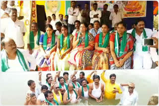 gollagudem farmers protest due to Support Amaravati Farmers