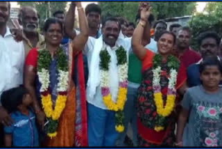 2 wives 2 wins, husband express joy - Tamil Nadu Local Election tiruvannamllai