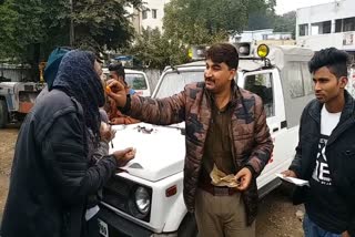 Traffic police are chasing the laddus