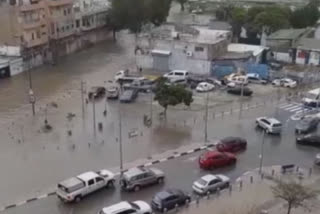 flooding in areas across Tel Aviv.